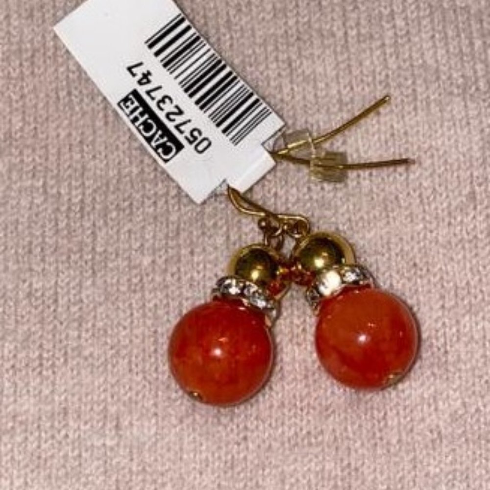 EARRINGS brand CACHE. Color RED. NWT.